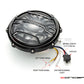 7 Inch Round CNC Machined Aluminum LED Headlight - STRATA Grill with Integrated Turn Signals