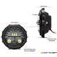 7 Inch Round CNC Machined Aluminum LED Headlight - STRATA Grill with Integrated Turn Signals