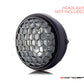 7" Honeycomb Grille Design Black + Contrast CNC Aluminum Headlight Guard Cover