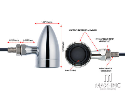 Chrome Bullet LED Integrated Turn Signals (Turn / Tail / Stop)