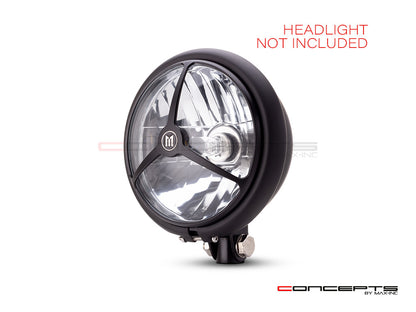 5.75" Tri-Benz Design Black CNC Aluminum Headlight Guard Cover