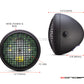 7.7" Matte Black + Contrast Multi Projector LED Camo Headlight + Mesh Grill