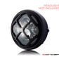 7" Rukis Grille Design Black CNC Aluminum Headlight Guard Cover