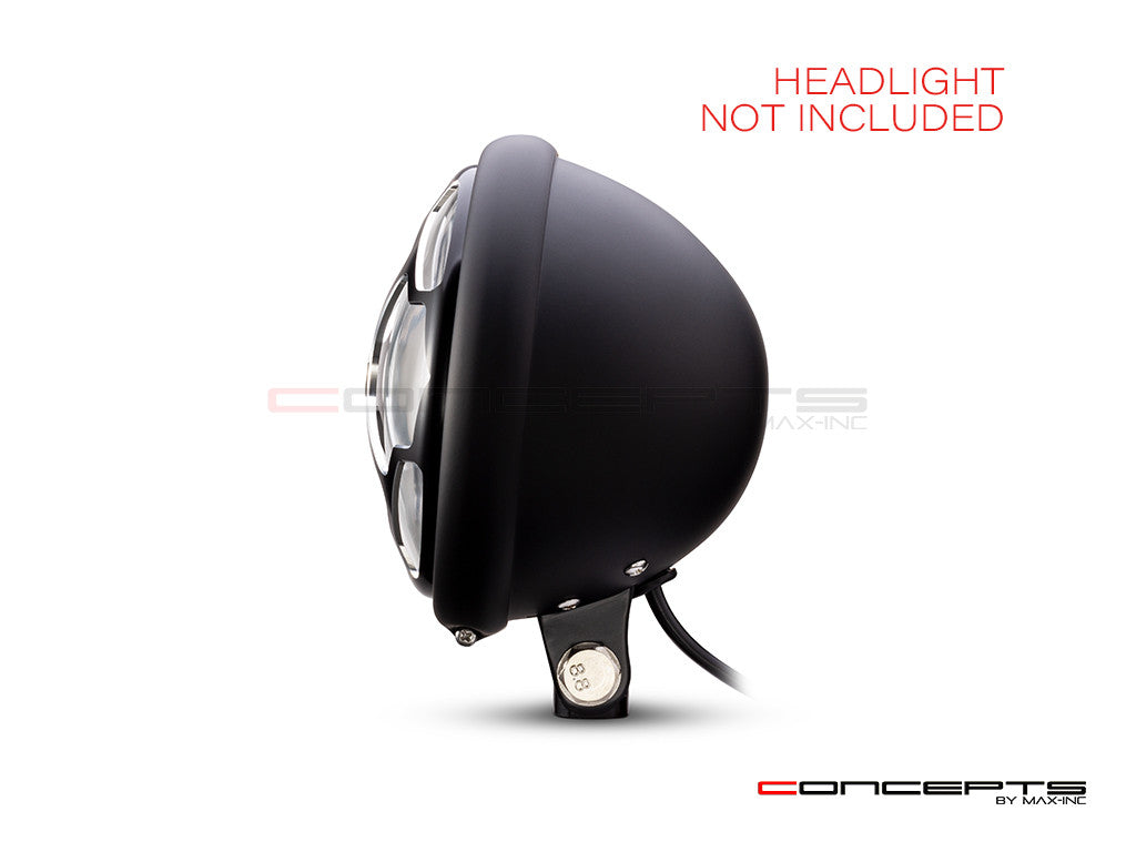 5.75" Rukis Design Black / Contrast CNC Aluminum Headlight Guard Cover