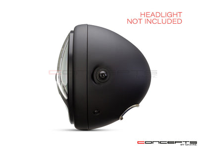 7" Tri-Bolt Grille Design Black + Contrast CNC Aluminum Headlight Guard Cover