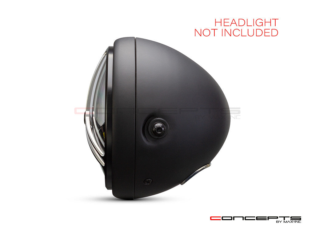 7" Tri-Pro Grille Design Black + Contrast CNC Aluminum Headlight Guard Cover