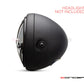 7" Tri-Maltese Grille Design Black + Contrast CNC Aluminum Headlight Guard Cover
