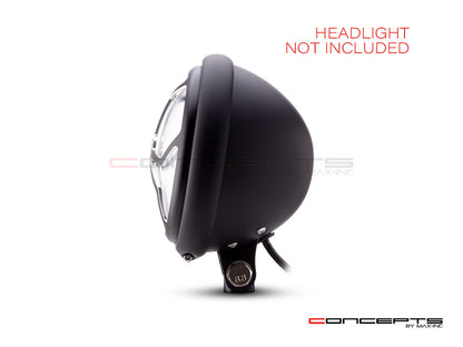 5.75" J-Rob Design Black / Contrast CNC Aluminum Headlight Guard Cover