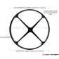 5.75" Cross Design Black / Contrast CNC Aluminum Headlight Guard Cover